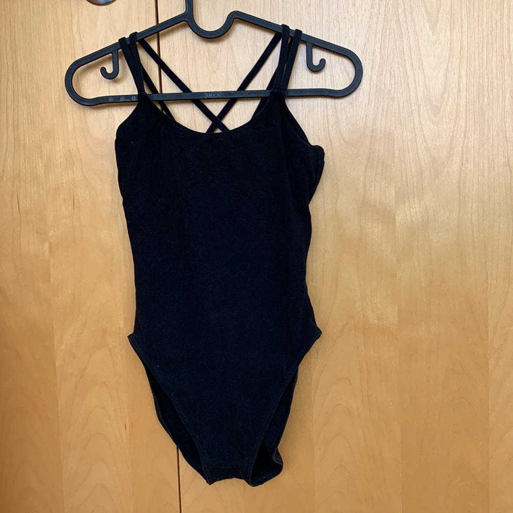 Black cross back Capezio leotard